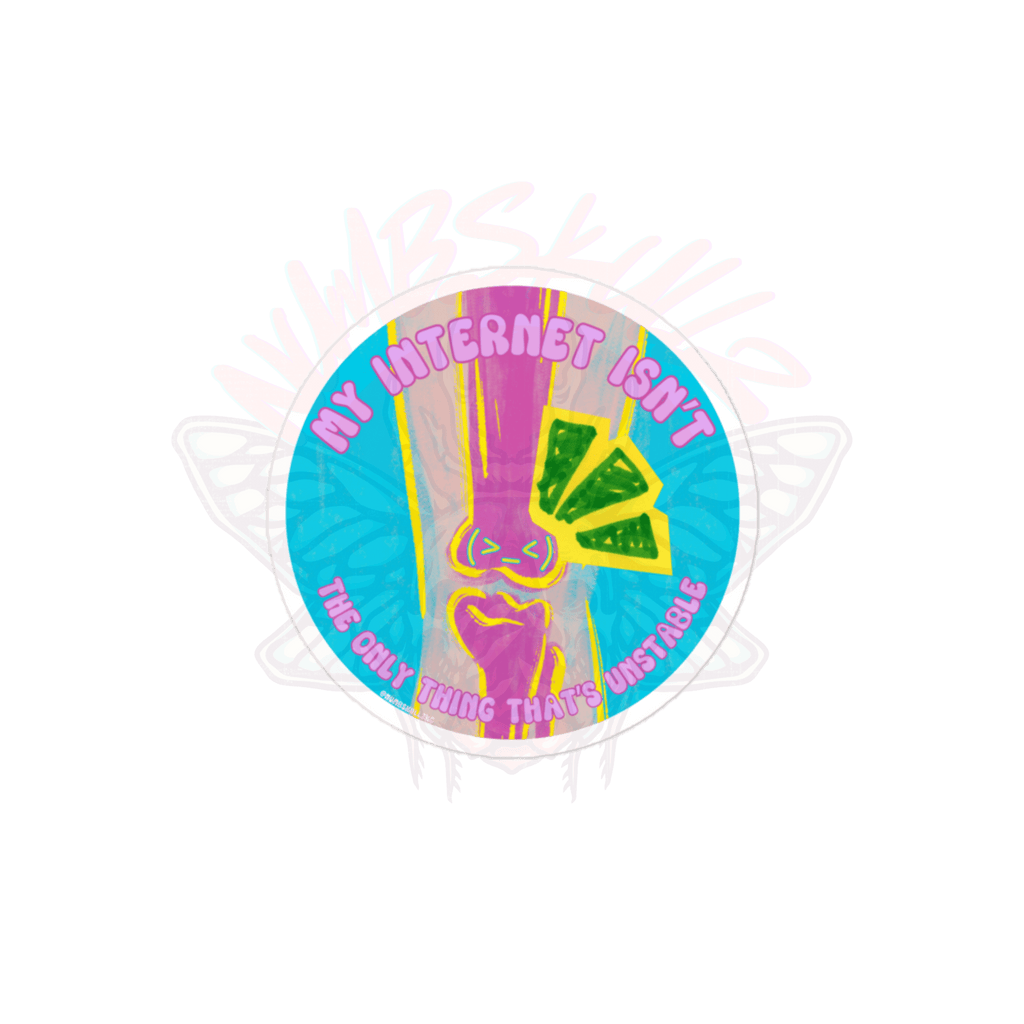 Unstable - Vinyl Sticker-accessories-bones-disability awareness-NumbskullzKC