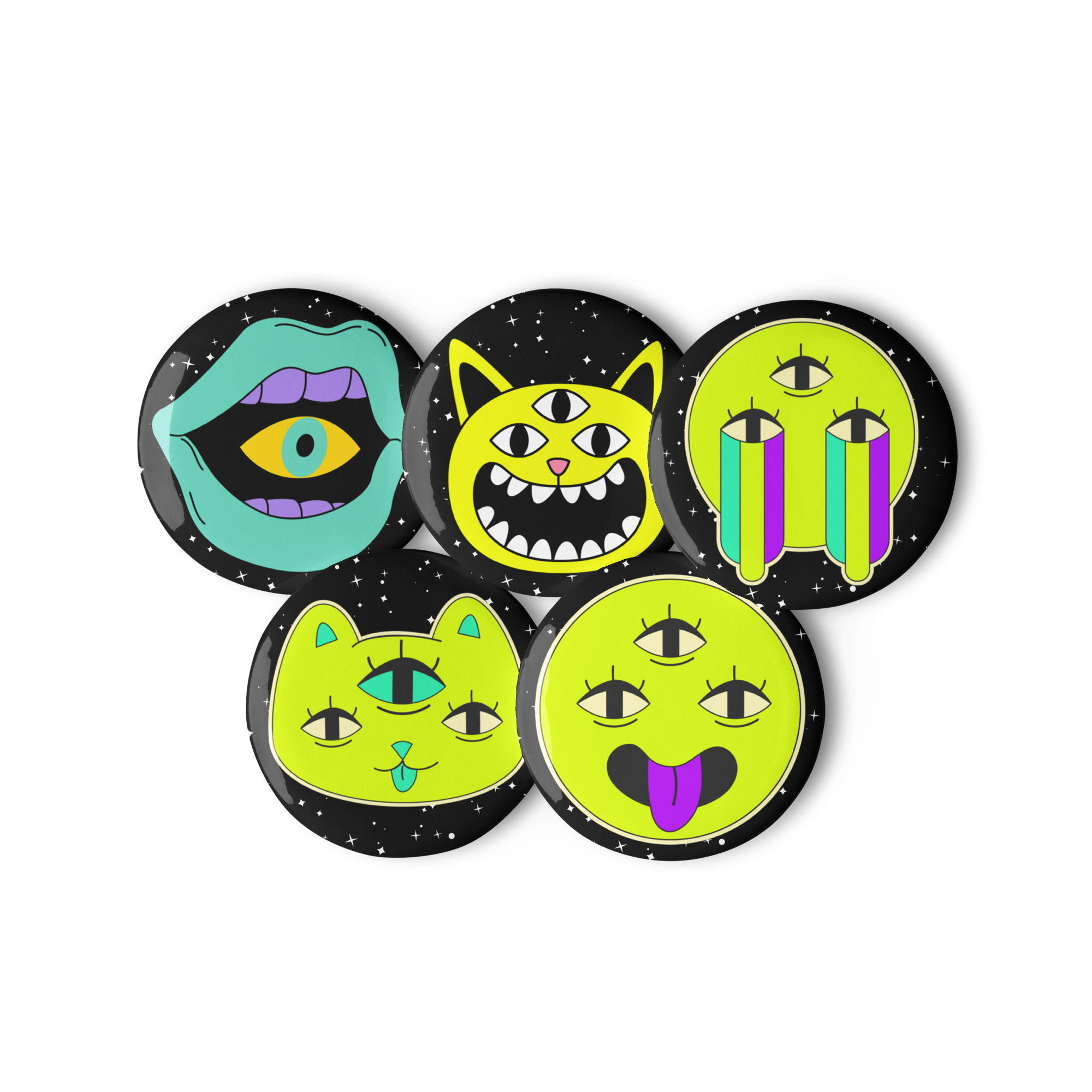 Watching You - Set of 5 Pin Buttons - accessories - buttons - decorative pins - Numbskullz