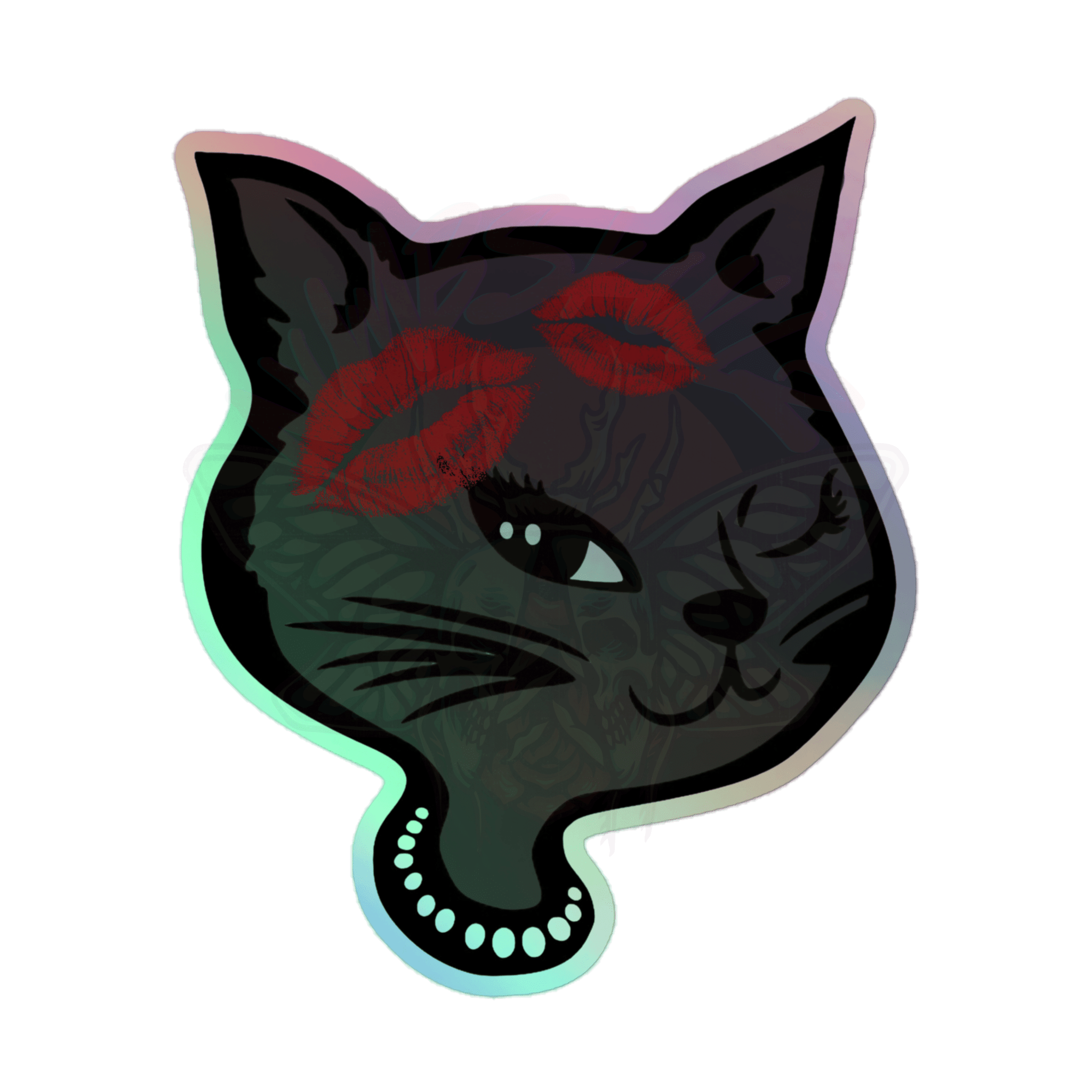 Y2K Cat - Holographic Sticker - 90s - accessories - animal - NumbskullzKC