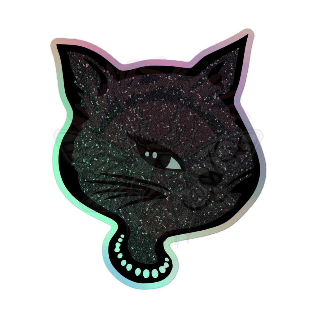 Y2K Cat - Holographic Sticker - 90s - accessories - animal - NumbskullzKC