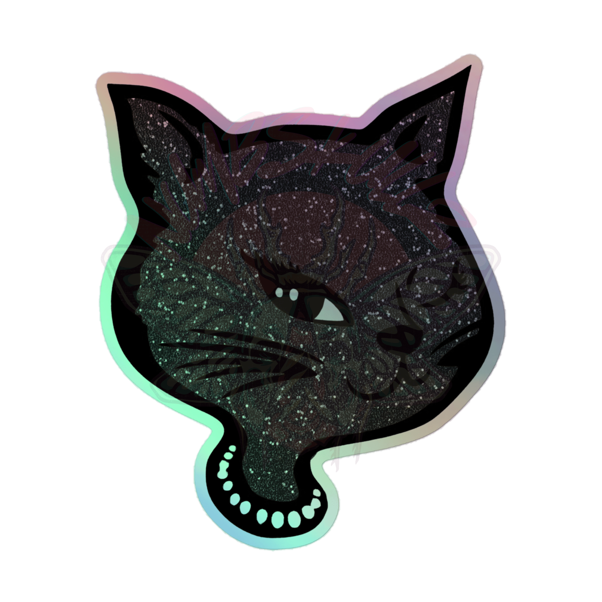 Y2K Cat - Holographic Sticker - 90s - accessories - animal - NumbskullzKC