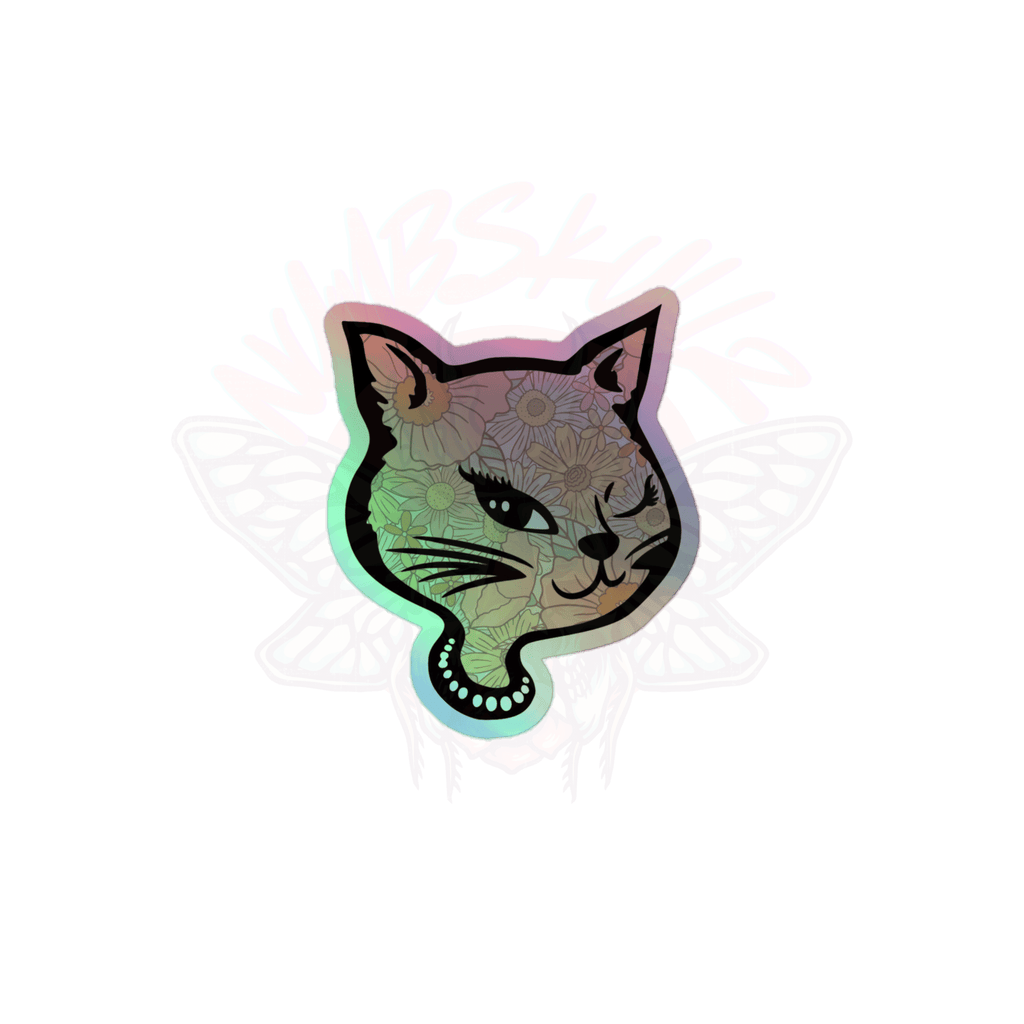 Y2K Cat - Holographic Sticker - 90s - accessories - animal - NumbskullzKC
