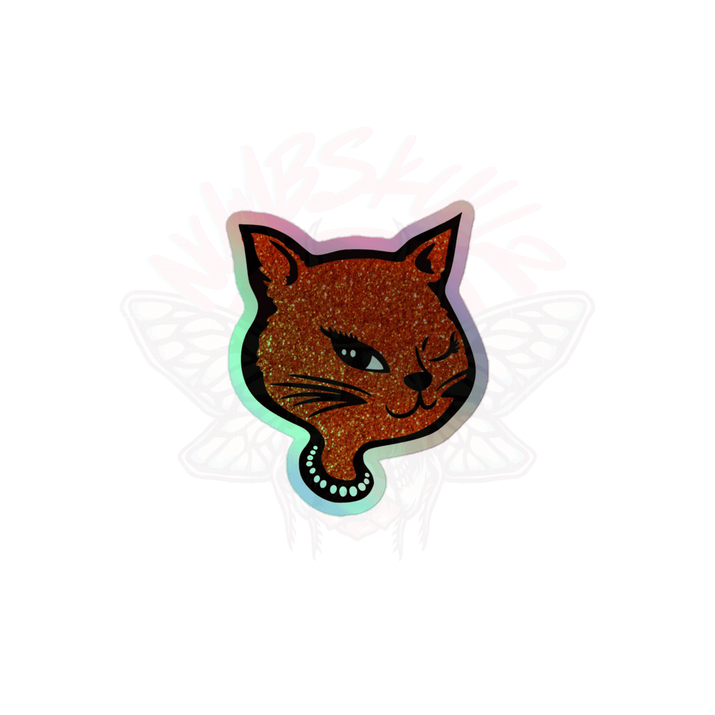 Y2K Cat - Holographic Sticker - 90s - accessories - animal - NumbskullzKC