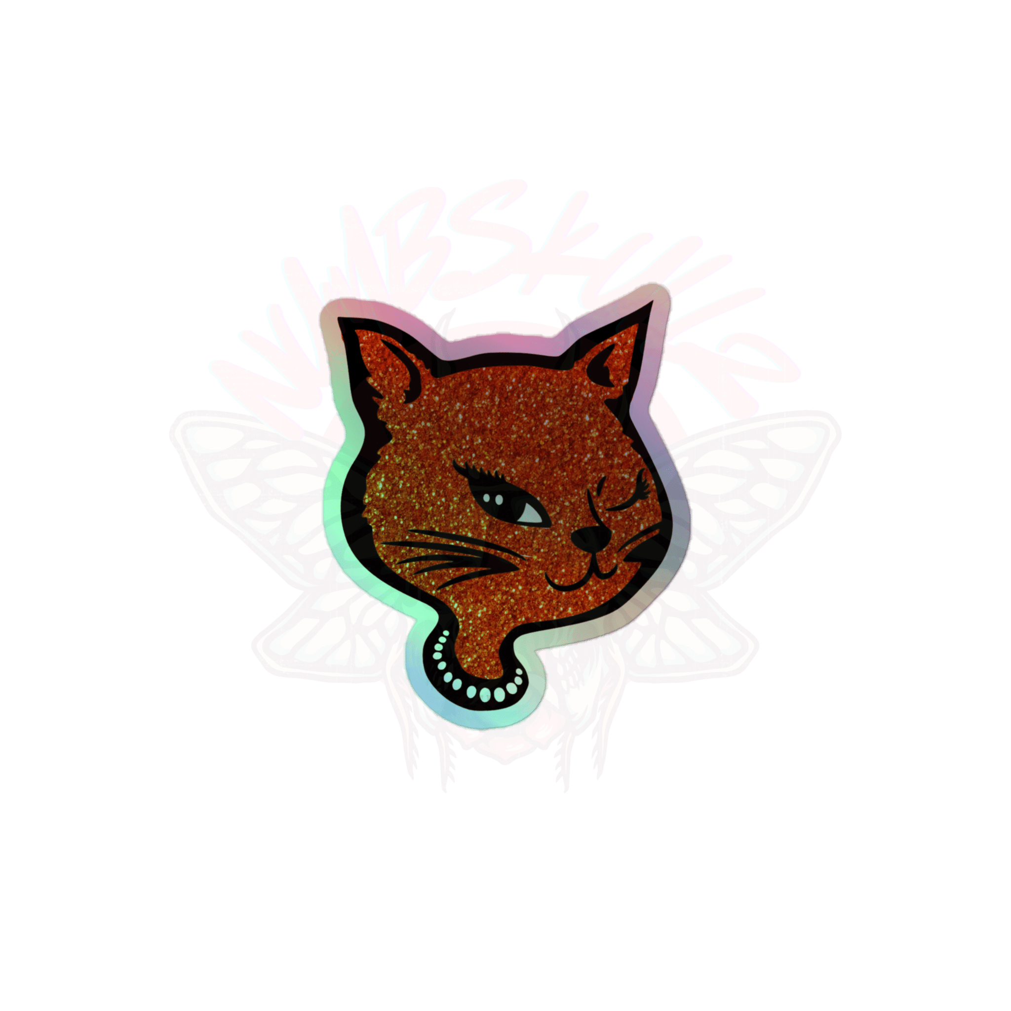 Y2K Cat - Holographic Sticker - 90s - accessories - animal - NumbskullzKC