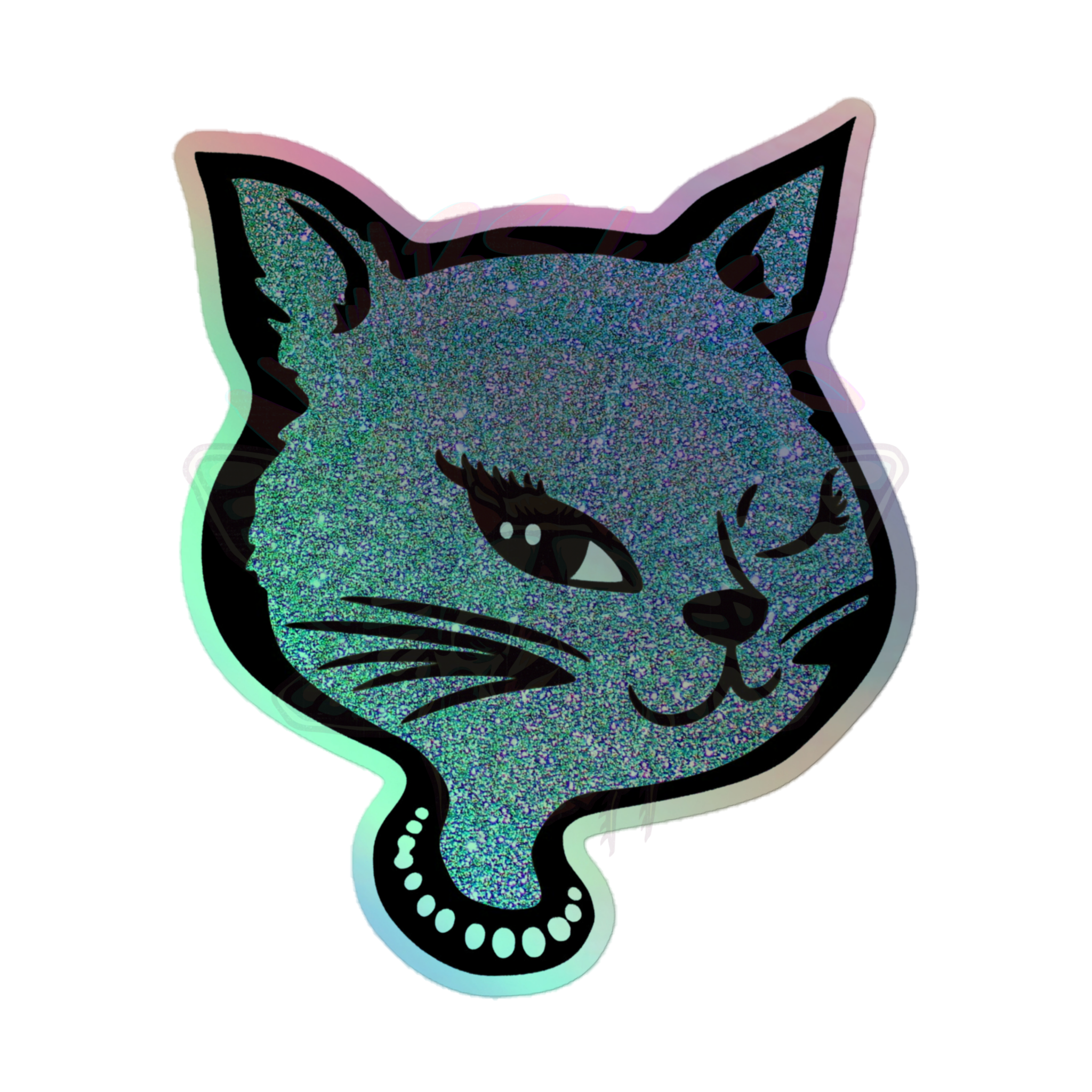 Y2K Cat - Holographic Sticker - 90s - accessories - animal - NumbskullzKC