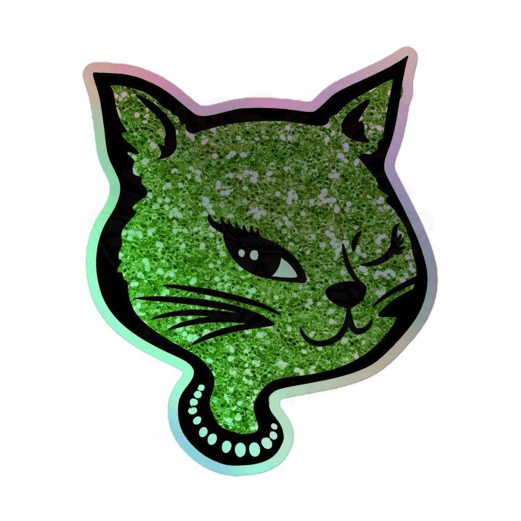 Y2K Cat - Holographic Sticker - 90s - accessories - animal - NumbskullzKC
