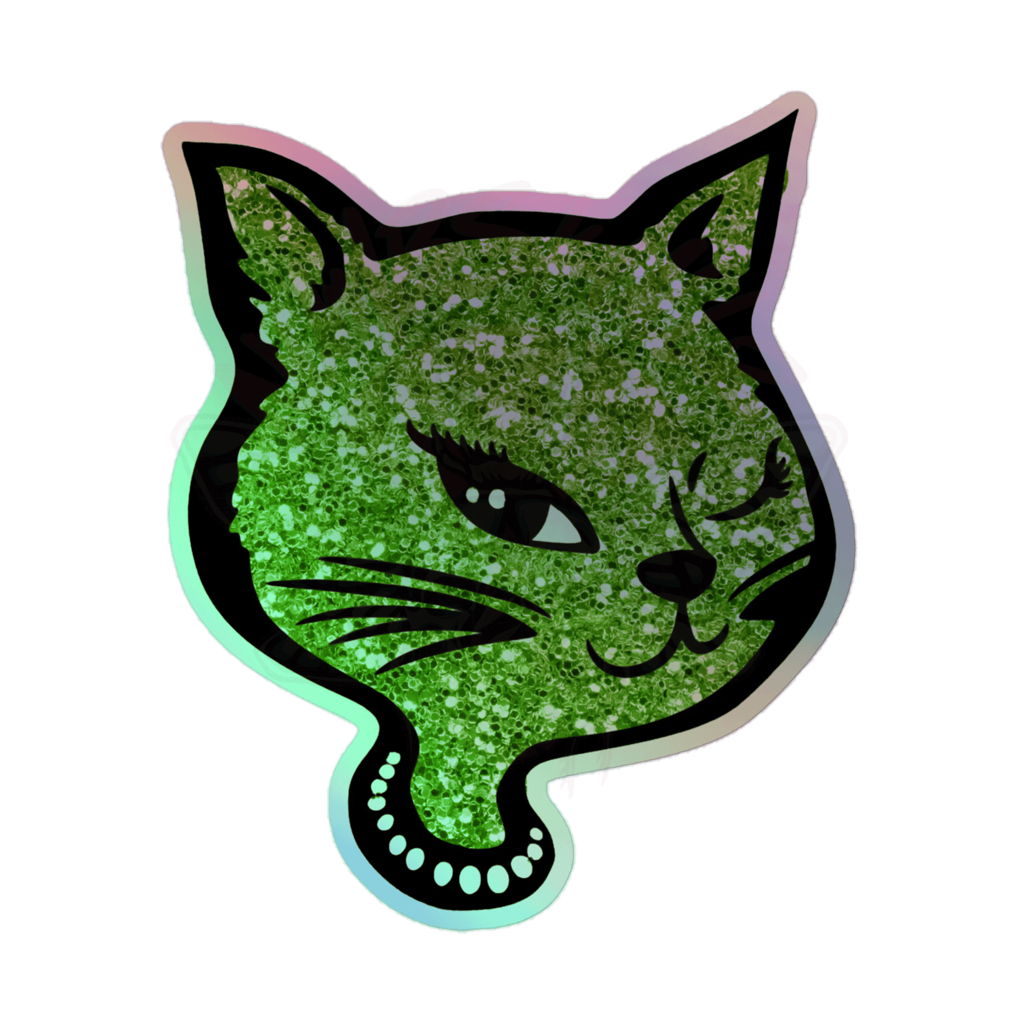 Y2K Cat - Holographic Sticker - 90s - accessories - animal - NumbskullzKC
