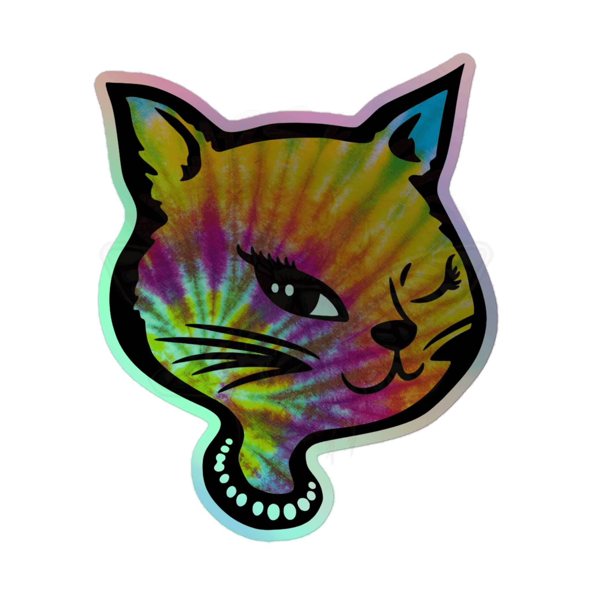 Y2K Cat - Holographic Sticker - 90s - accessories - animal - NumbskullzKC