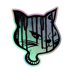 Y2K Cat - Holographic Sticker - 90s - accessories - animal - NumbskullzKC