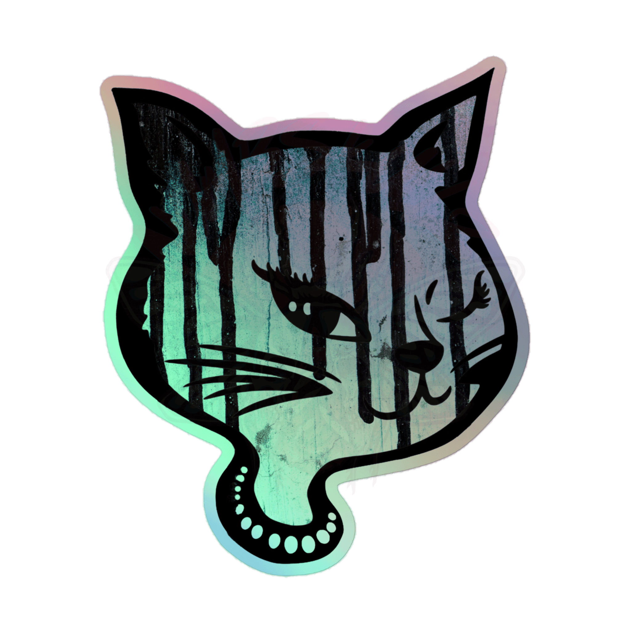 Y2K Cat - Holographic Sticker - 90s - accessories - animal - NumbskullzKC