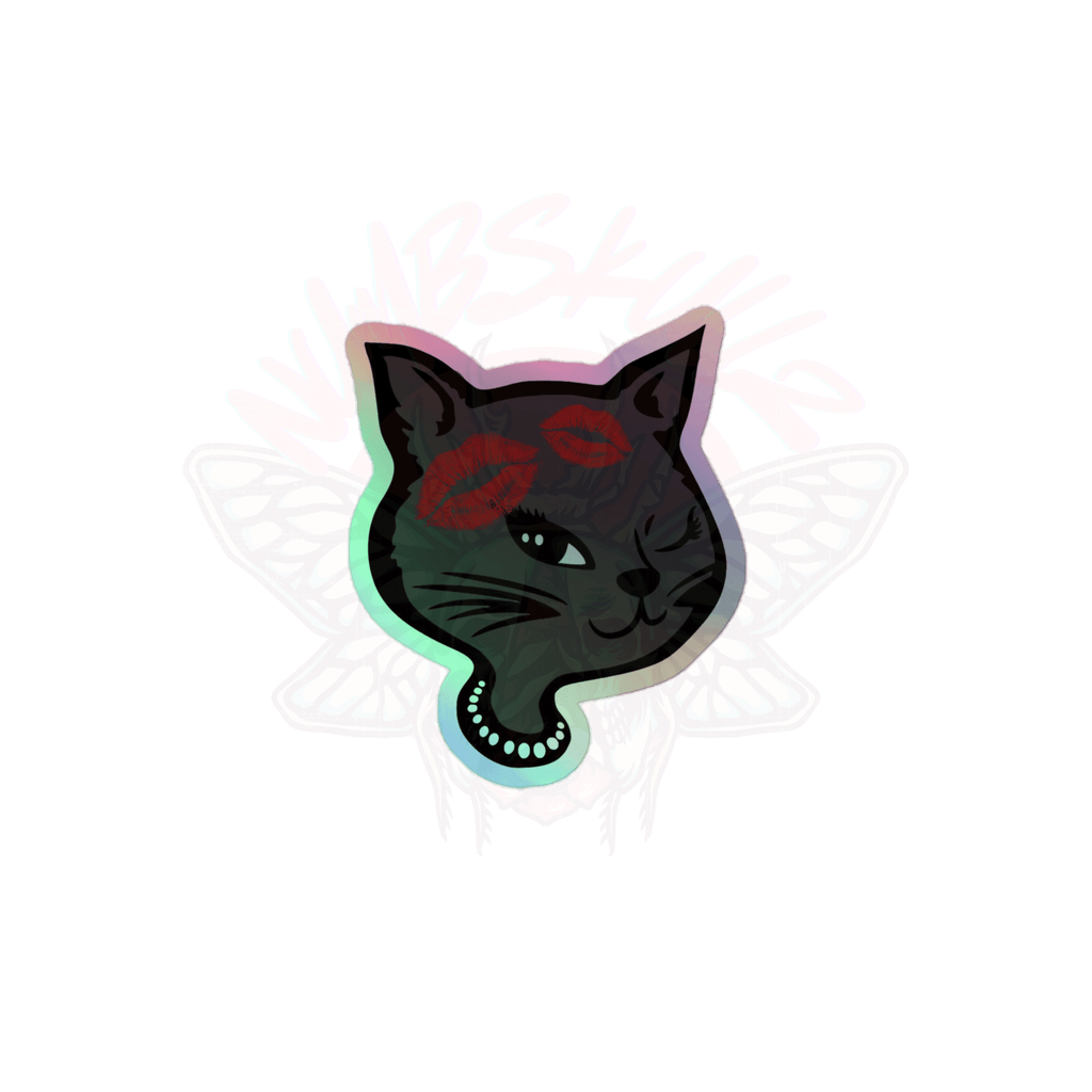 Y2K Cat - Holographic Sticker - 90s - accessories - animal - NumbskullzKC