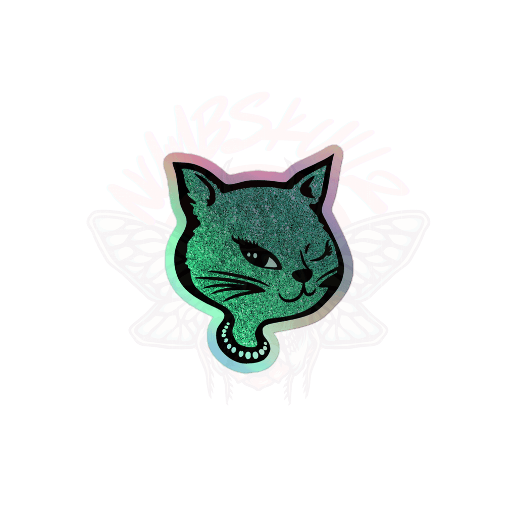 Y2K Cat - Holographic Sticker - 90s - accessories - animal - NumbskullzKC