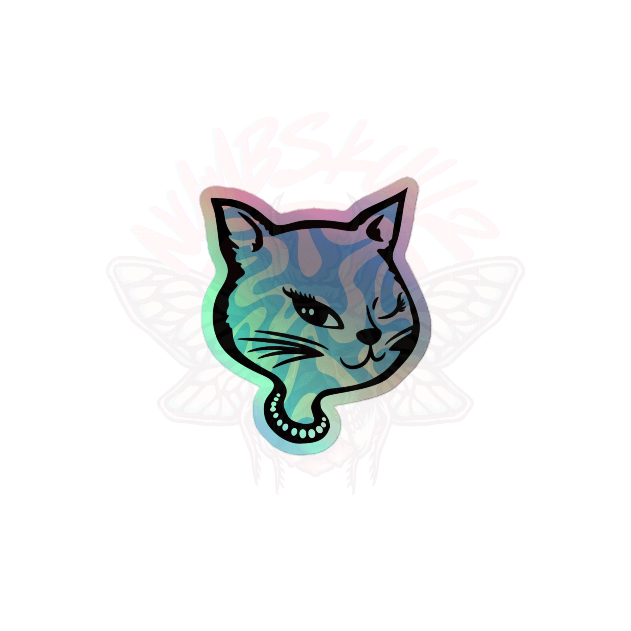 Y2K Cat - Holographic Sticker - 90s - accessories - animal - NumbskullzKC