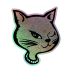 Y2K Cat - Holographic Sticker - 90s - accessories - animal - NumbskullzKC