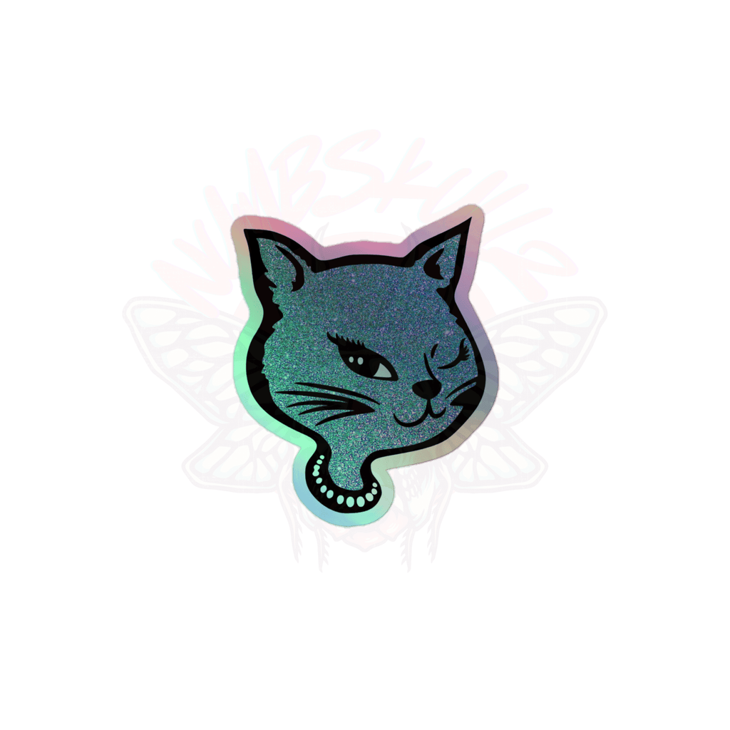 Y2K Cat - Holographic Sticker - 90s - accessories - animal - NumbskullzKC
