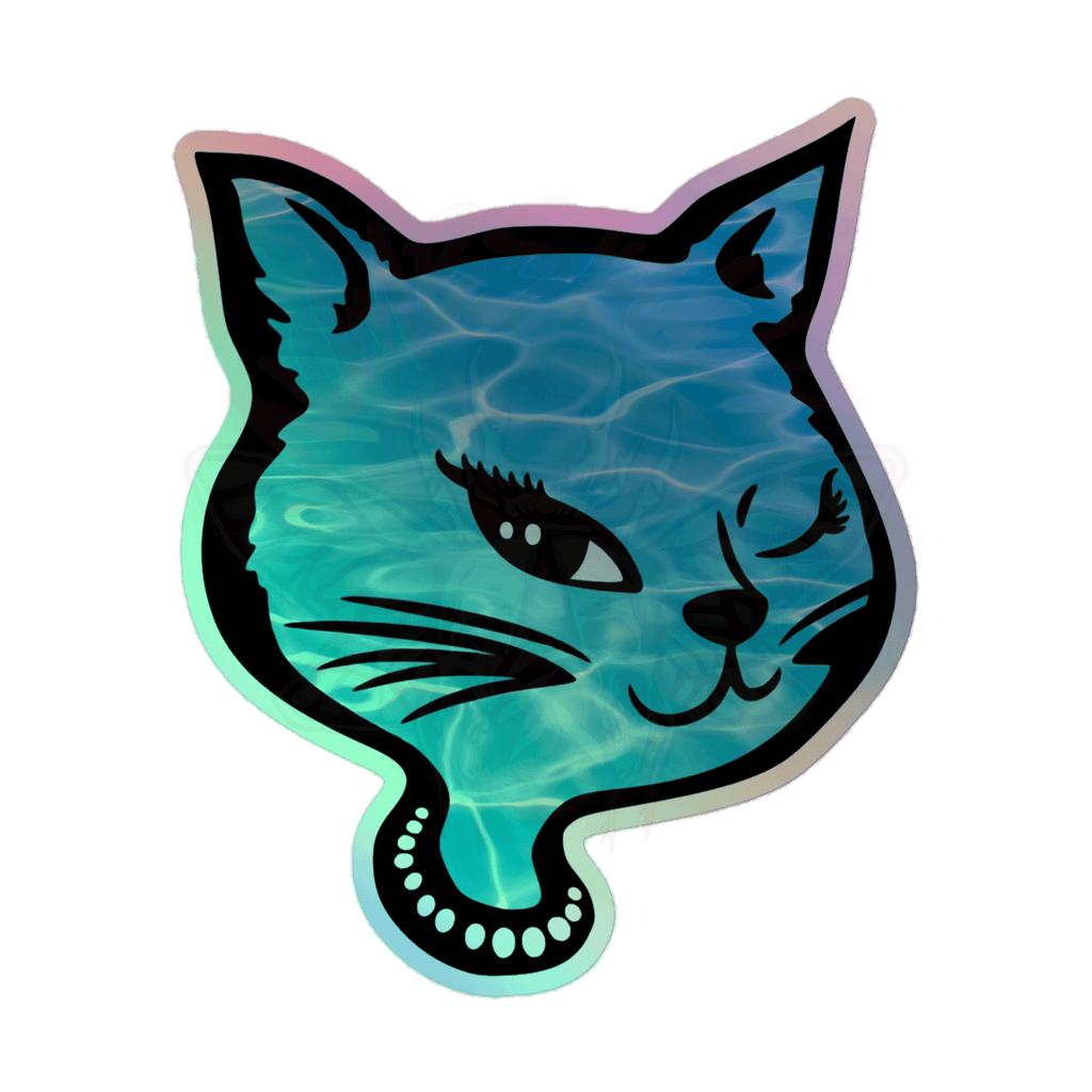 Y2K Cat - Holographic Sticker - 90s - accessories - animal - NumbskullzKC