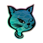 Y2K Cat - Holographic Sticker - 90s - accessories - animal - NumbskullzKC