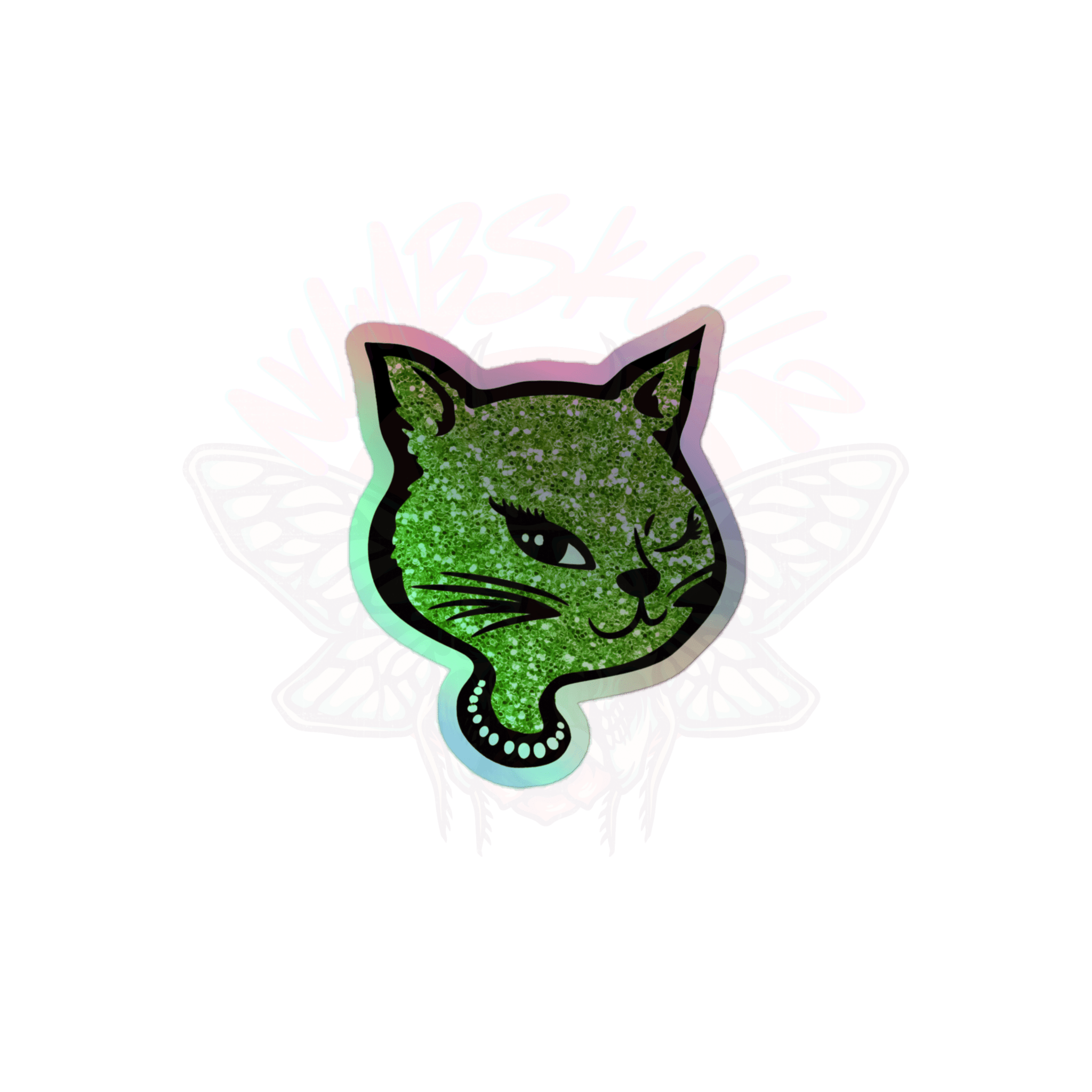 Y2K Cat - Holographic Sticker - 90s - accessories - animal - NumbskullzKC