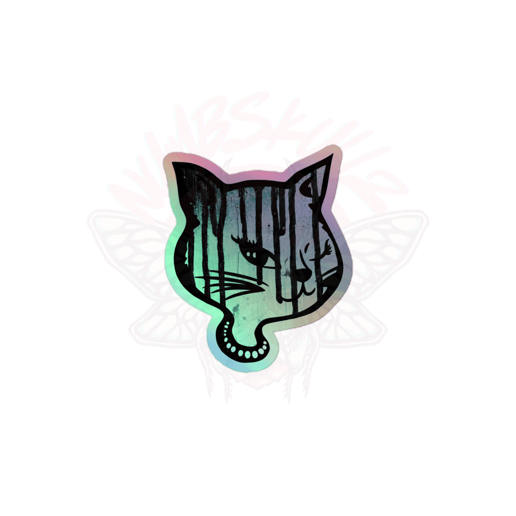 Y2K Cat - Holographic Sticker - 90s - accessories - animal - NumbskullzKC