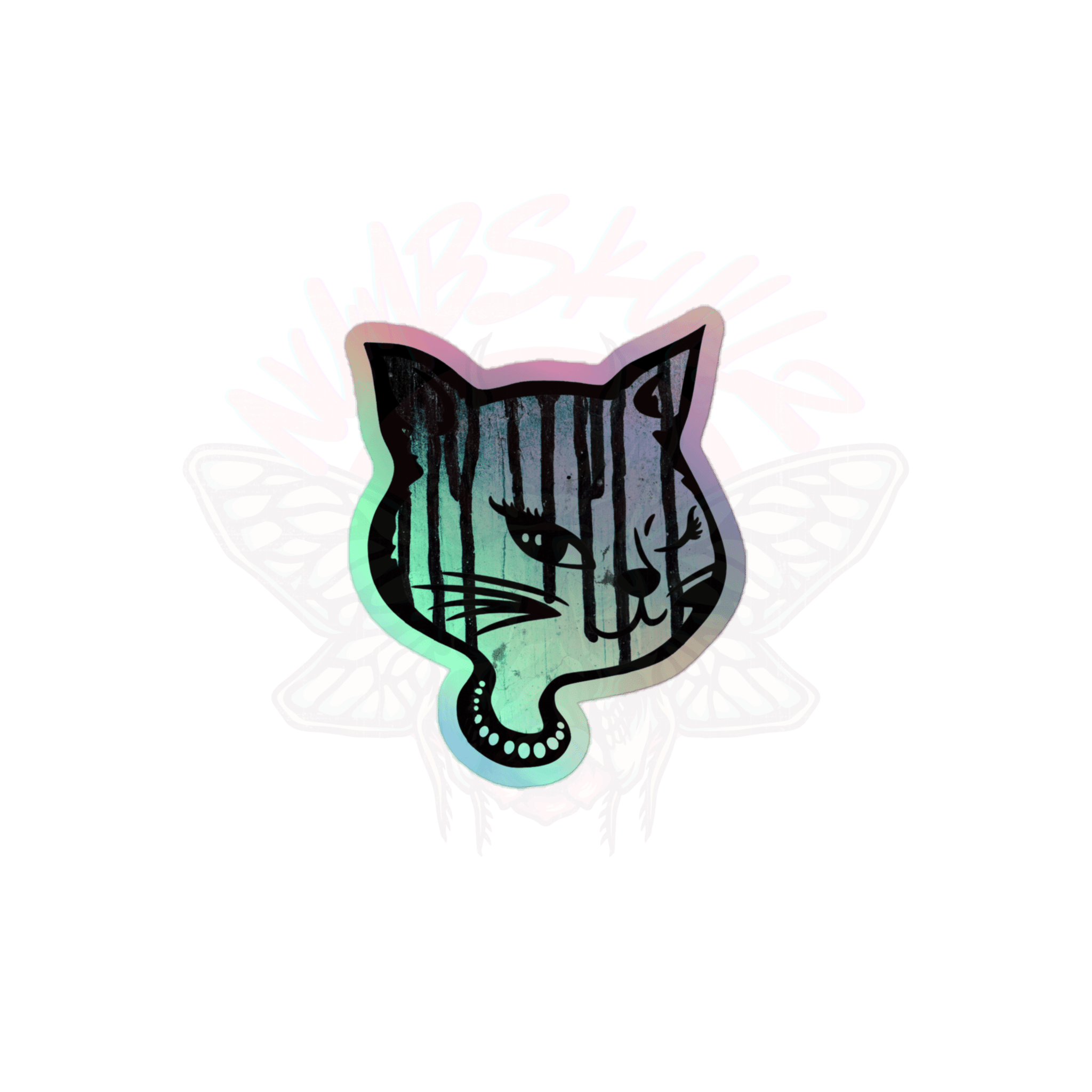Y2K Cat - Holographic Sticker - 90s - accessories - animal - NumbskullzKC
