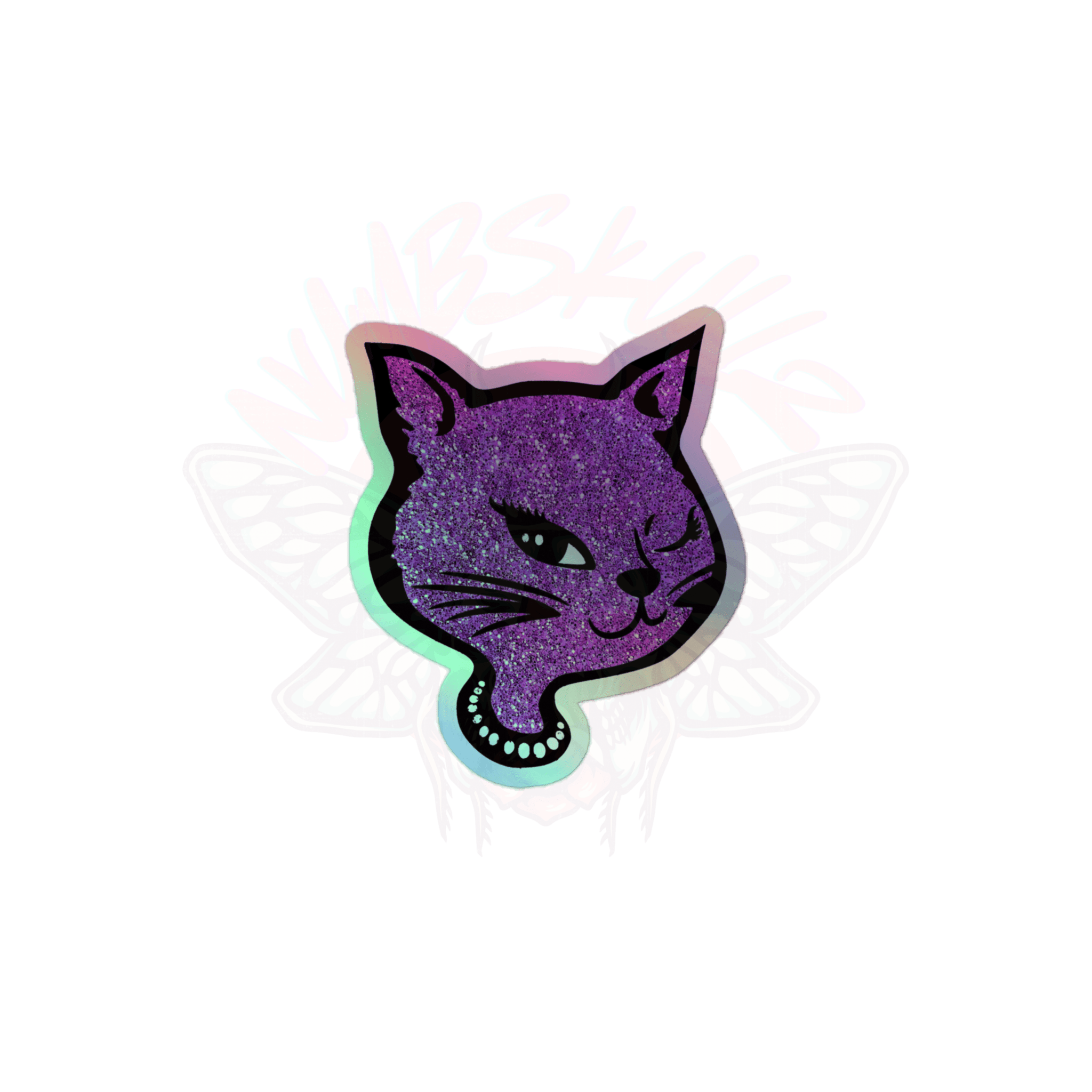 Y2K Cat - Holographic Sticker - 90s - accessories - animal - NumbskullzKC