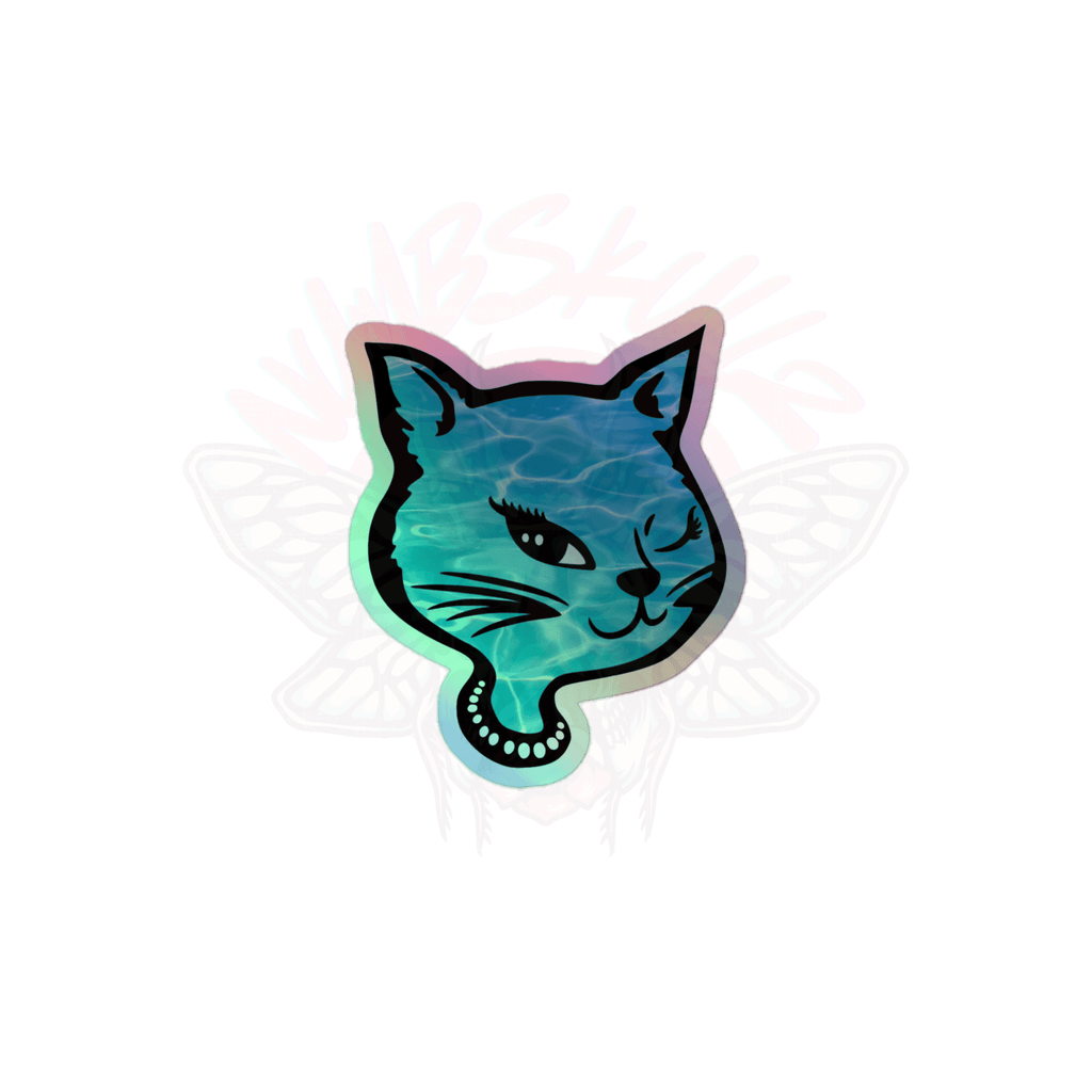 Y2K Cat - Holographic Sticker - 90s - accessories - animal - NumbskullzKC