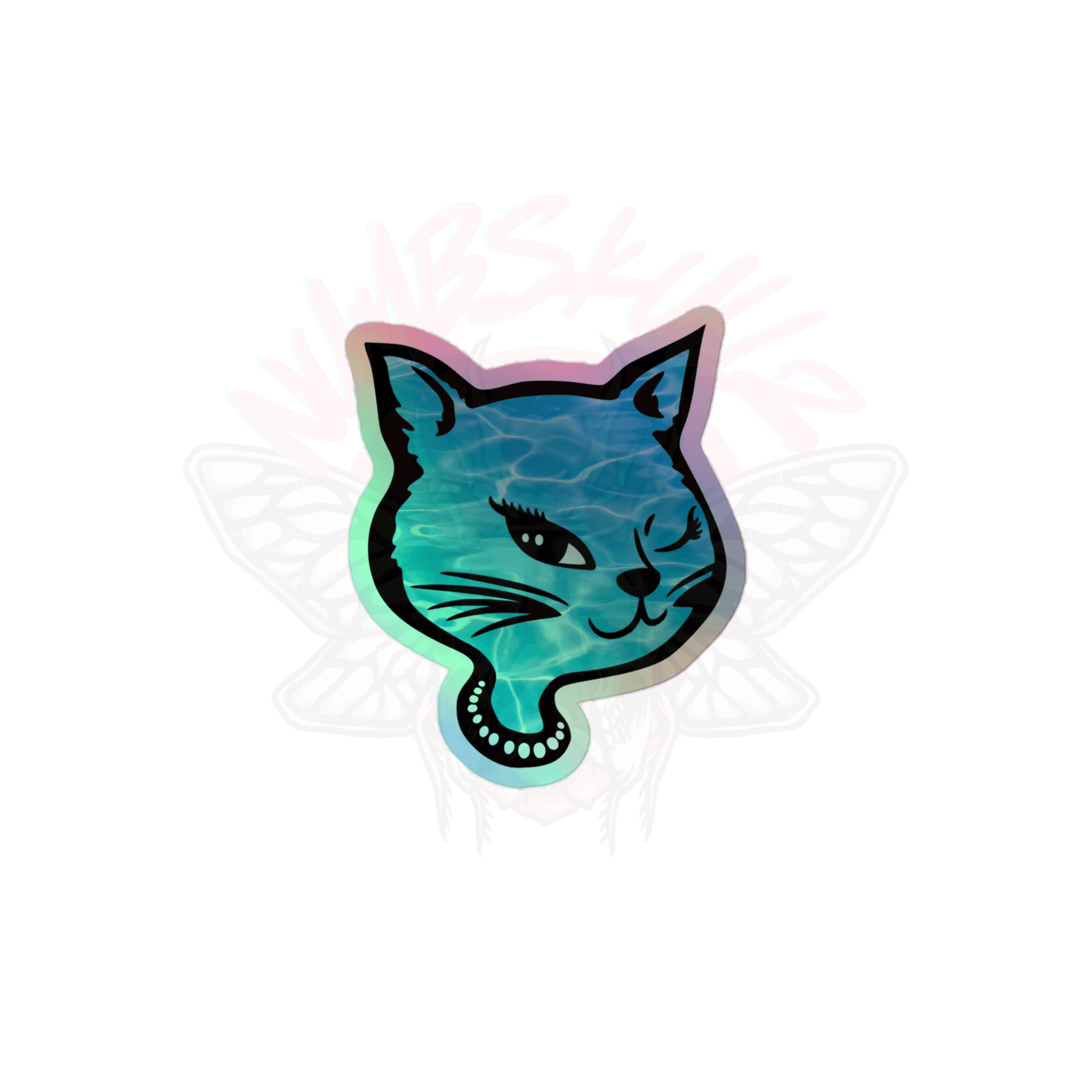 Y2K Cat - Holographic Sticker - 90s - accessories - animal - NumbskullzKC