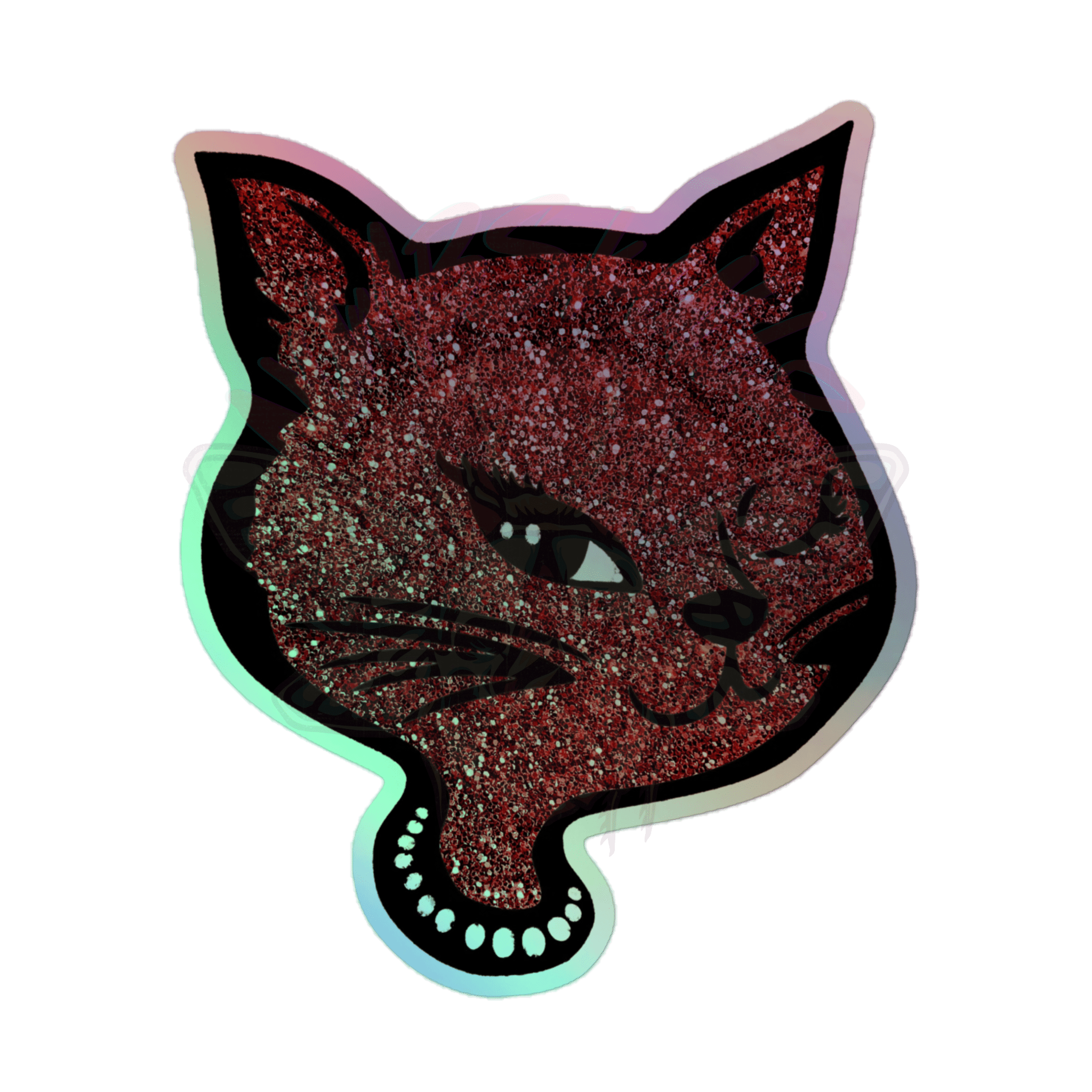 Y2K Cat - Holographic Sticker - 90s - accessories - animal - NumbskullzKC