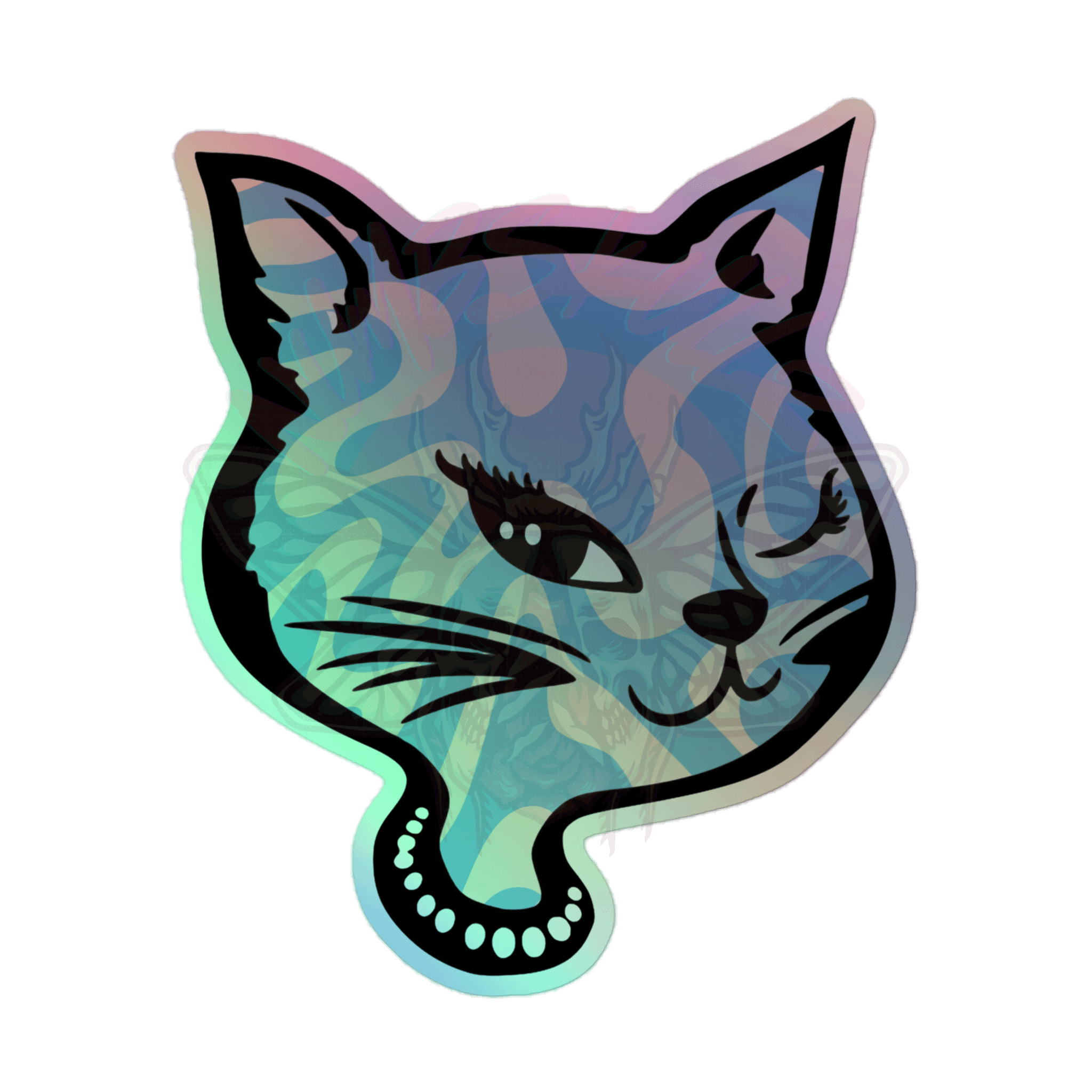 Y2K Cat - Holographic Sticker - 90s - accessories - animal - NumbskullzKC