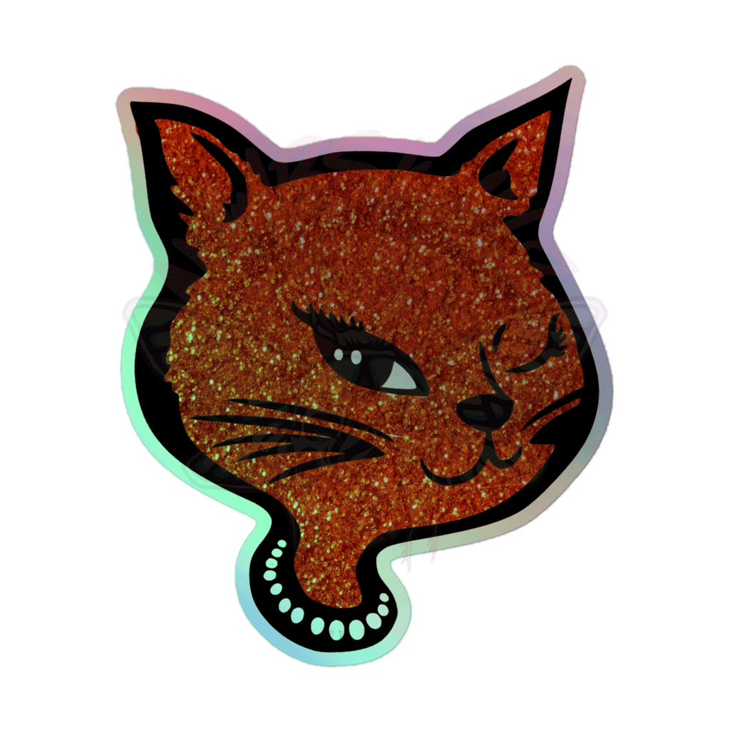 Y2K Cat - Holographic Sticker - 90s - accessories - animal - NumbskullzKC