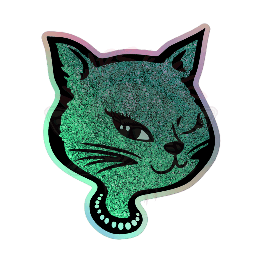 Y2K Cat - Holographic Sticker - 90s - accessories - animal - NumbskullzKC