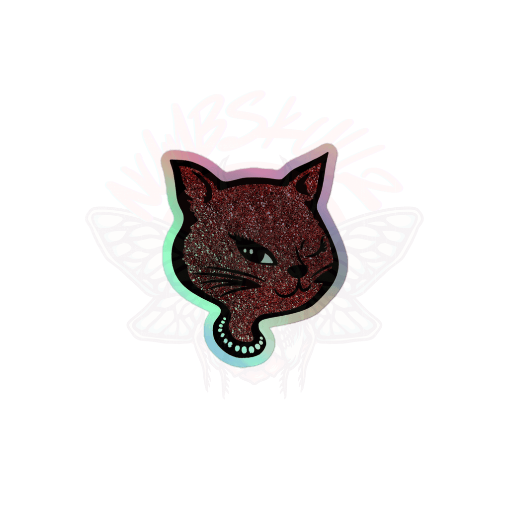 Y2K Cat - Holographic Sticker - 90s - accessories - animal - NumbskullzKC
