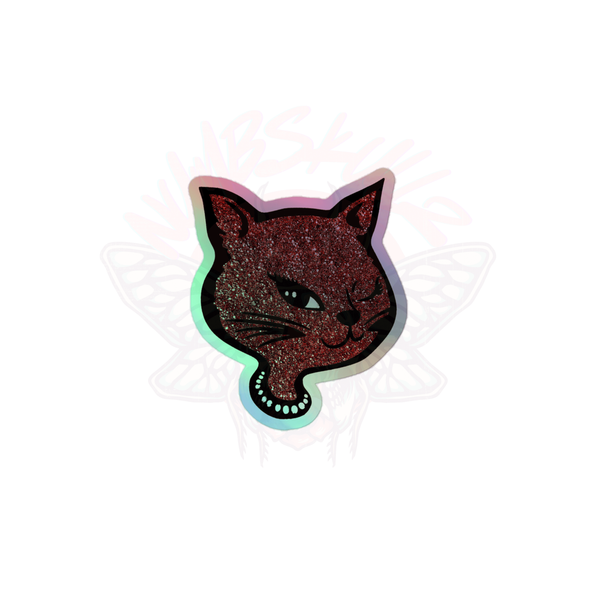 Y2K Cat - Holographic Sticker - 90s - accessories - animal - NumbskullzKC
