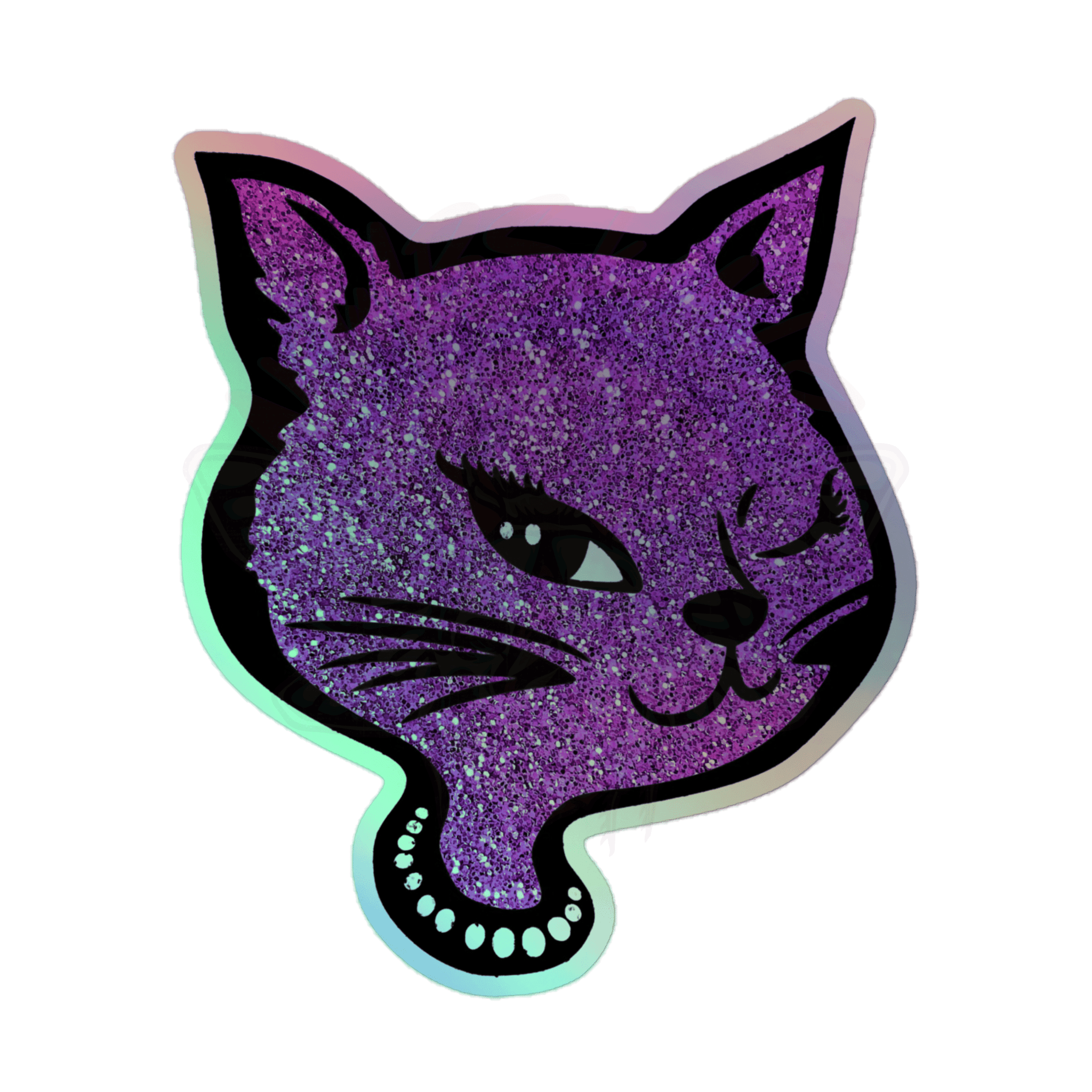 Y2K Cat - Holographic Sticker - 90s - accessories - animal - NumbskullzKC