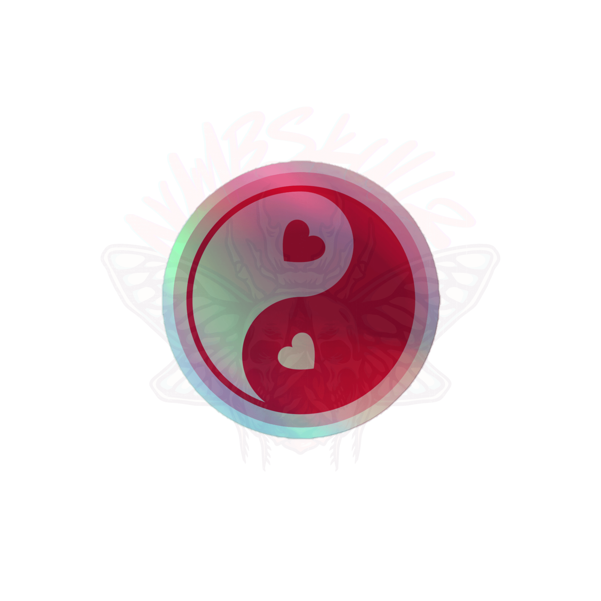 Yin Yang - Holographic Sticker - accessories - hearts - holo sticker - NumbskullzKC