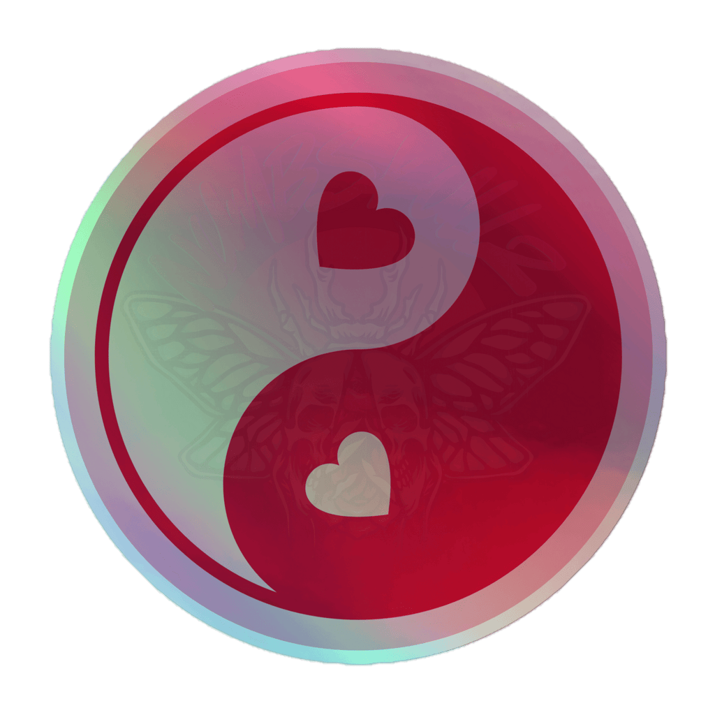 Yin Yang - Holographic Sticker - accessories - hearts - holo sticker - NumbskullzKC