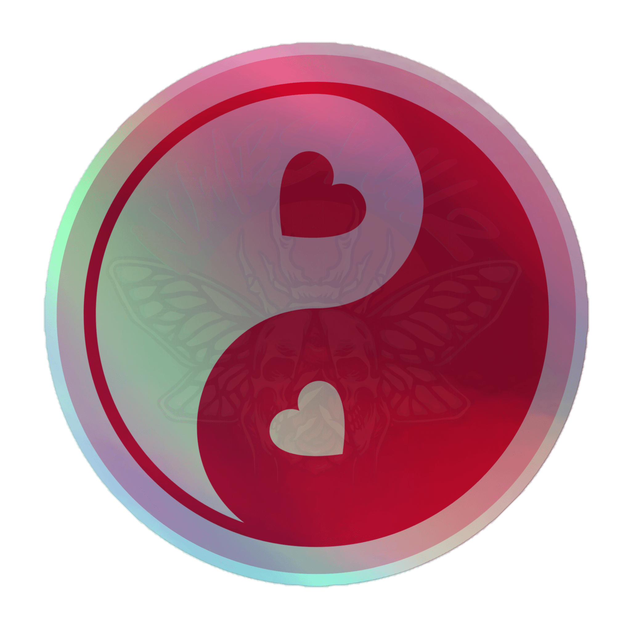 Yin Yang - Holographic Sticker - accessories - hearts - holo sticker - NumbskullzKC